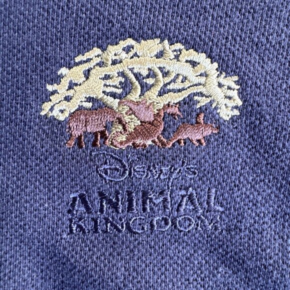 Disney Animal Kingdom Vintage Polo Shirt Mens Size SM Navy Blue Combed‎ Cotton - Picture 3 of 9